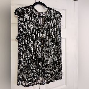 Cocomo women black and white polkadot Sleeveless blouse size 2x